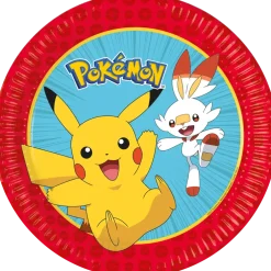 Assiette en carton Pokémon ø23cm - Lot de 8