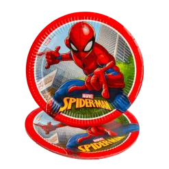 Assiette en carton Spiderman ø23cm - Lot de 8