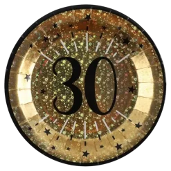 Assiette en papier Or 30 ans (lot de 10)