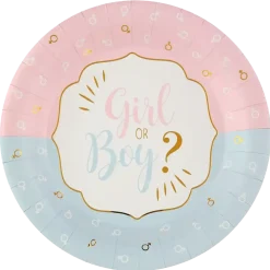 Assiette Gender Reveal Girl or Boy ? - Lot de 10