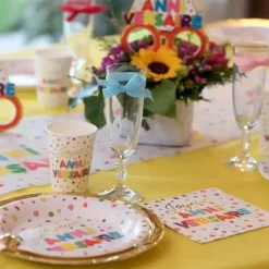 Assiette Joyeux Anniversaire ballon (Lot de 10)