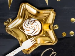 6 Assiettes Étoiles Or 18 cm – Assiettes Carton de Fête