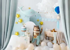 Ballon aluminium Baleine bleue 78 x 50 cm – ballon géant marin pour anniversaire et baby shower