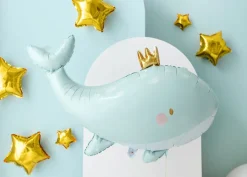 Ballon aluminium Baleine bleue 78 x 50 cm – ballon géant marin pour anniversaire et baby shower