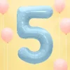 Ballon Aluminium Chiffre 5 Bleu Clair 86 cm – Ballon Mylar Anniversaire