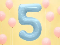 Ballon Aluminium Chiffre 5 Bleu Clair 86 cm – Ballon Mylar Anniversaire