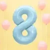 Ballon aluminium chiffre 8 bleu clair 86 cm – ballon géant anniversaire et décoration de fête
