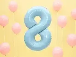 Ballon aluminium chiffre 8 bleu clair 86 cm – ballon géant anniversaire et décoration de fête