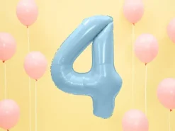 Ballon Aluminium Chiffre 4 Bleu Clair 86 cm – Ballon Mylar Anniversaire