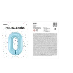 Ballon Aluminium Chiffre 0 Bleu Clair 86 cm – Ballon Mylar Anniversaire