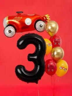 Ballon Aluminium Chiffre 3 Noir 86 cm – Ballon Mylar Anniversaire