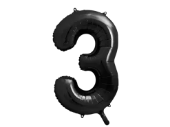 Ballon Aluminium Chiffre 3 Noir 86 cm – Ballon Mylar Anniversaire