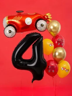 Ballon Aluminium Chiffre 4 Noir 86 cm – Ballon Mylar Anniversaire