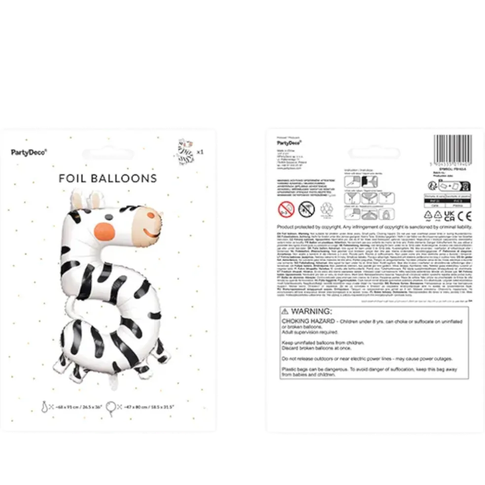 Ballon Aluminium Chiffre 5 Noir 86 cm – Ballon Mylar Anniversaire