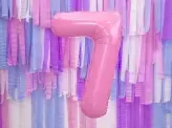 Ballon aluminium chiffre 7 rose pastel 86 cm – ballon géant anniversaire et décoration de fête