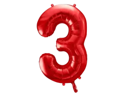 Ballon Aluminium Chiffre 3 Rouge 86 cm – Ballon Mylar Anniversaire