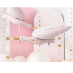 Ballon Aluminium Cigogne Rose 100 cm – Ballon Baby Shower et Naissance