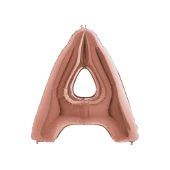 Ballon aluminium lettre A Or Rose 102cm
