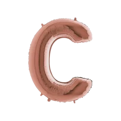 Ballon aluminium lettre C Or Rose 102cm
