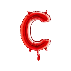 Ballon aluminium lettre C Rouge 36cm