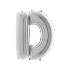 Ballon Aluminium lettre D Argent 102cm