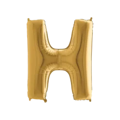 Ballon aluminium lettre H Or 102cm