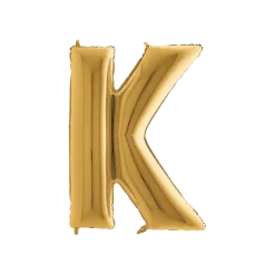 Ballon aluminium lettre K Or 102cm