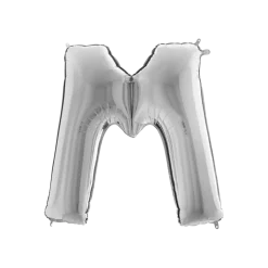 Ballon Aluminium lettre M Argent 102cm