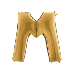 Ballon aluminium lettre M Or 102cm