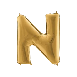 Ballon aluminium lettre N Or 102cm