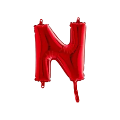 Ballon aluminium lettre N Rouge 36cm