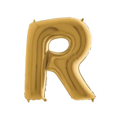 Ballon aluminium lettre R Or 102cm