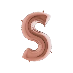 Ballon aluminium lettre S Or Rose 102cm