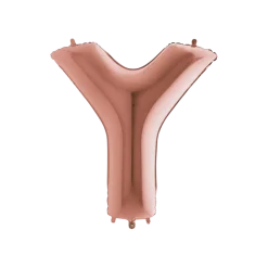 Ballon aluminium lettre Y Or Rose 102cm
