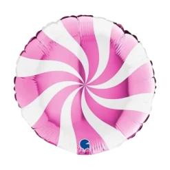 Ballon Aluminium Sucette Blanc et Rose 46cm