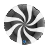 Ballon Aluminium Sucette Blanc et Noir 46cm