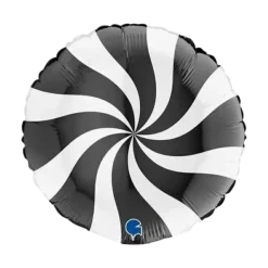 Ballon Aluminium Sucette Blanc et Noir 46cm