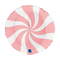 Ballon Aluminium Sucette Blanc et Rose Mat 46cm
