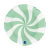 Ballon Aluminium Sucette Blanc et Vert Mat 46cm