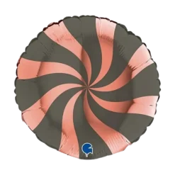 Ballon Aluminium Sucette Or Rose et Noir 46cm