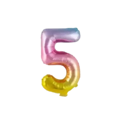 Ballon anniversaire chiffre 5 Rainbow 36cm