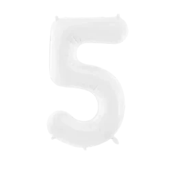 Ballon anniversaire chiffre 5 Blanc 86 cm