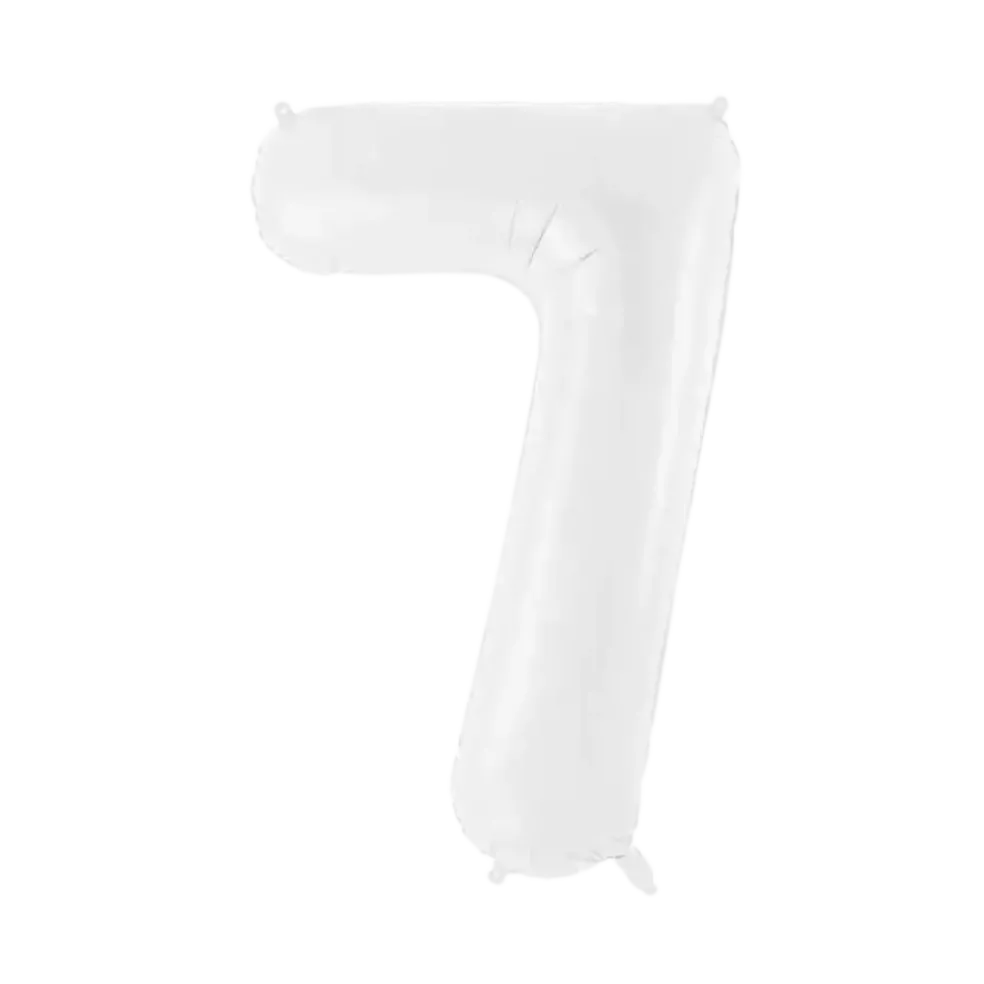 Ballon anniversaire chiffre 7 Blanc 86 cm