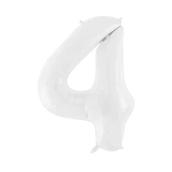 Ballon anniversaire chiffre 4 Blanc 86 cm