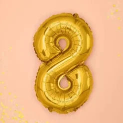 Ballon anniversaire chiffre 8 Or 35cm