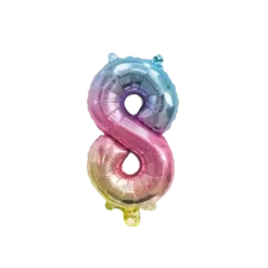 Ballon anniversaire chiffre 8 Rainbow 36cm