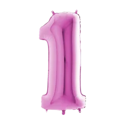 Ballon Anniversaire Chiffre 1 Rose 102cm