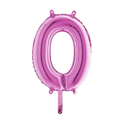 Ballon anniversaire chiffre 0 Rose 36cm