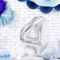 Ballon anniversaire chiffre 4 Argent 86cm