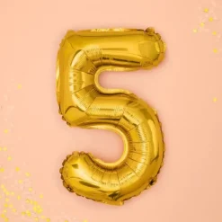 Ballon anniversaire chiffre 5 Or 35cm